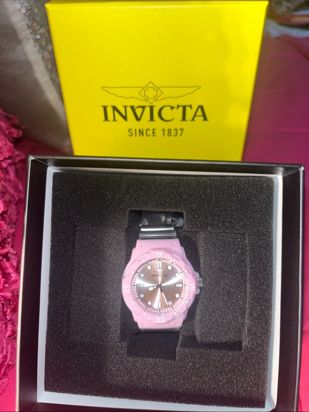 Invicta Pink and Silver Women's Dive-Style Watch